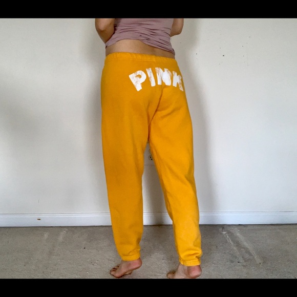 PINK Victoria’s Secret yellow sweatpants, size XS - Picture 2 of 8